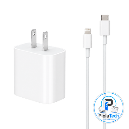 Adaptador Apple 20w + Cable Tipo C a Lightning - 100% Original