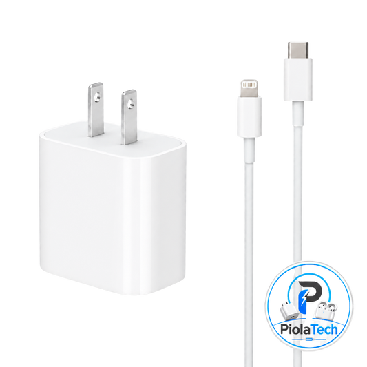 Adaptador Apple 20w + Cable Tipo C a Lightning - 100% Original