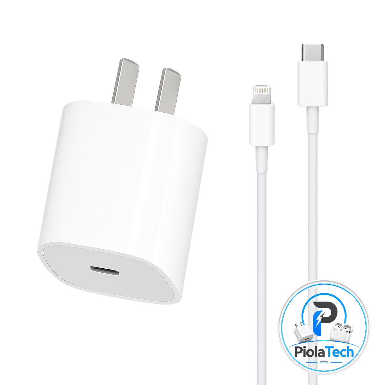 Adaptador 20w + Cable Tipo C a Lightning - Certificado Apple